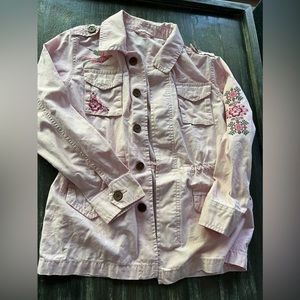 Wonder Nation pink girls cargo jacket with embroidery